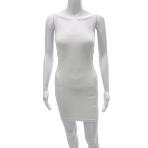 Skinny Tees Womens Bodycon Mini Dress White Off Shoulder Size One Size